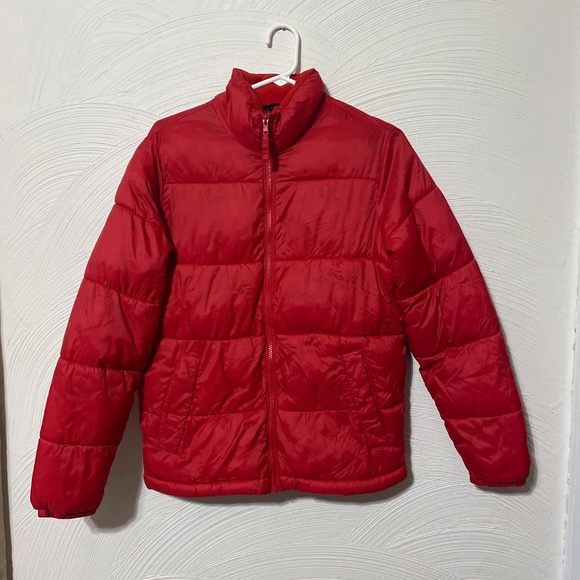Old Navy Womens XS Red puffer bubble womens jacket winter jacket coat full zip - Picture 3 of 9